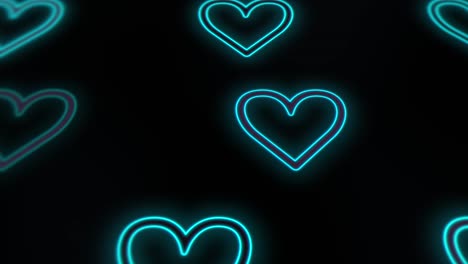 Hearts-pattern-with-pulsing-neon-blue-light