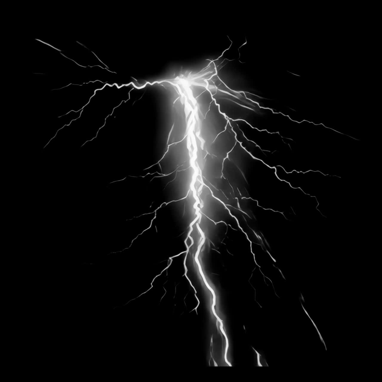Lightning animated overlay, transparent 4K video, alpha channel, ProRes 4444