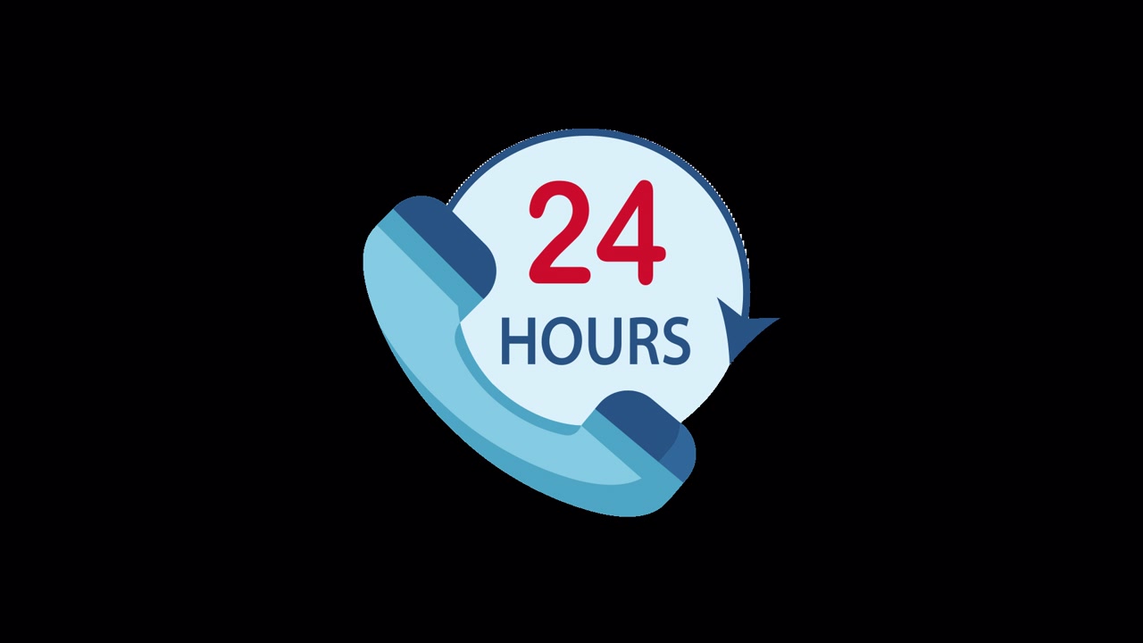 Icona animata di supporto telefonico 24/7