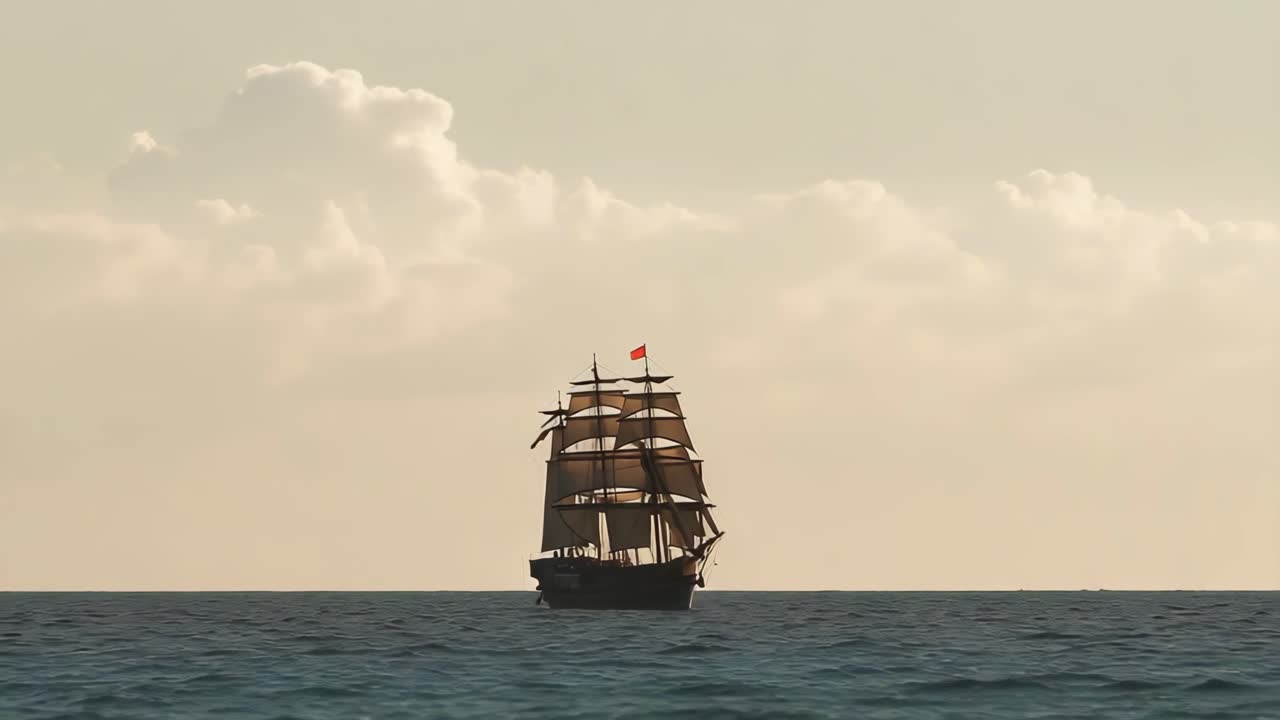 Sailing Ship on the Open Sea