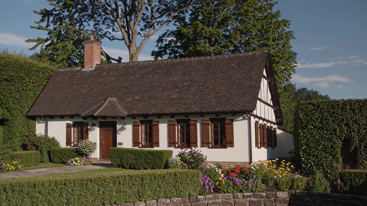 Charmant cottage traditionnel avec des volets en bois et un jardin