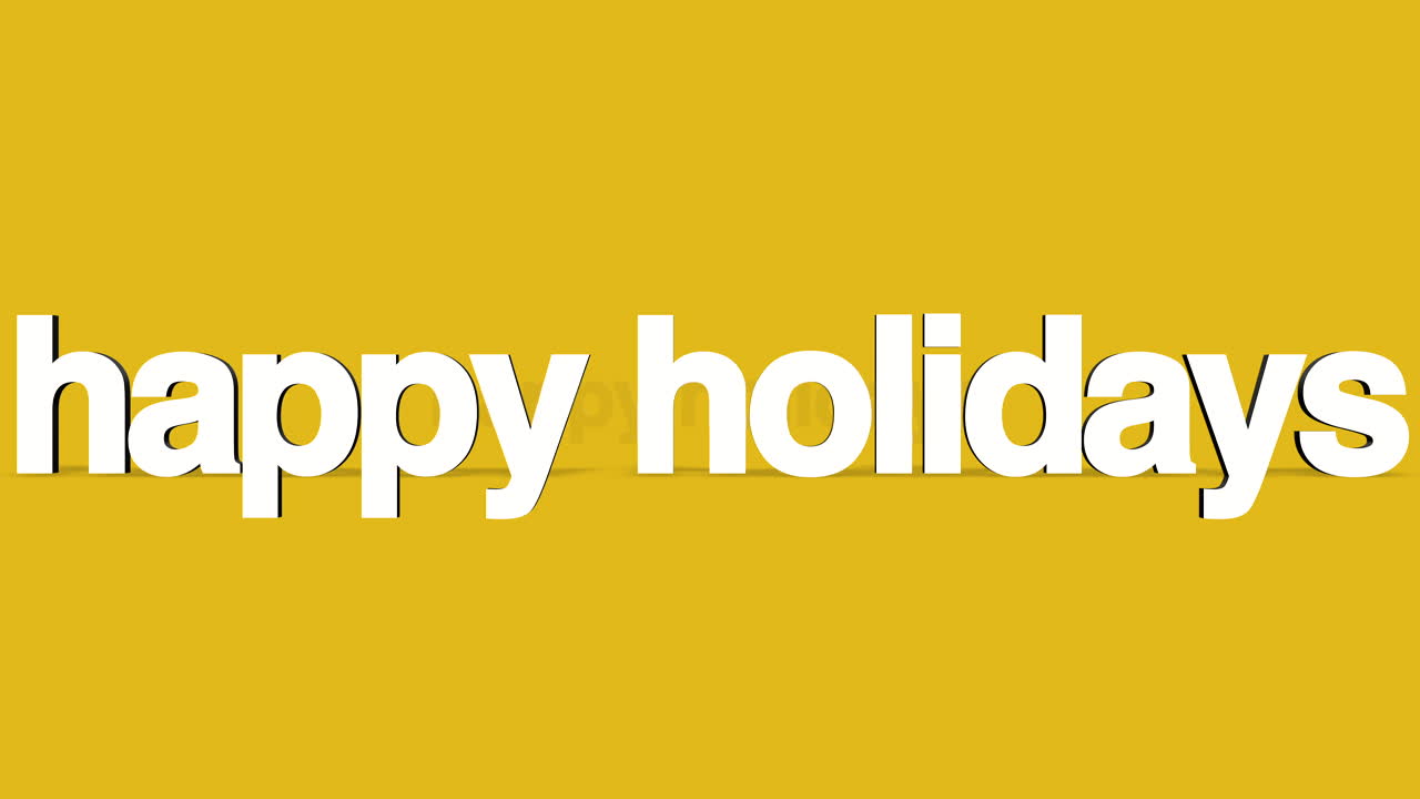 rodando texto de felices fiestas en degradado amarillo