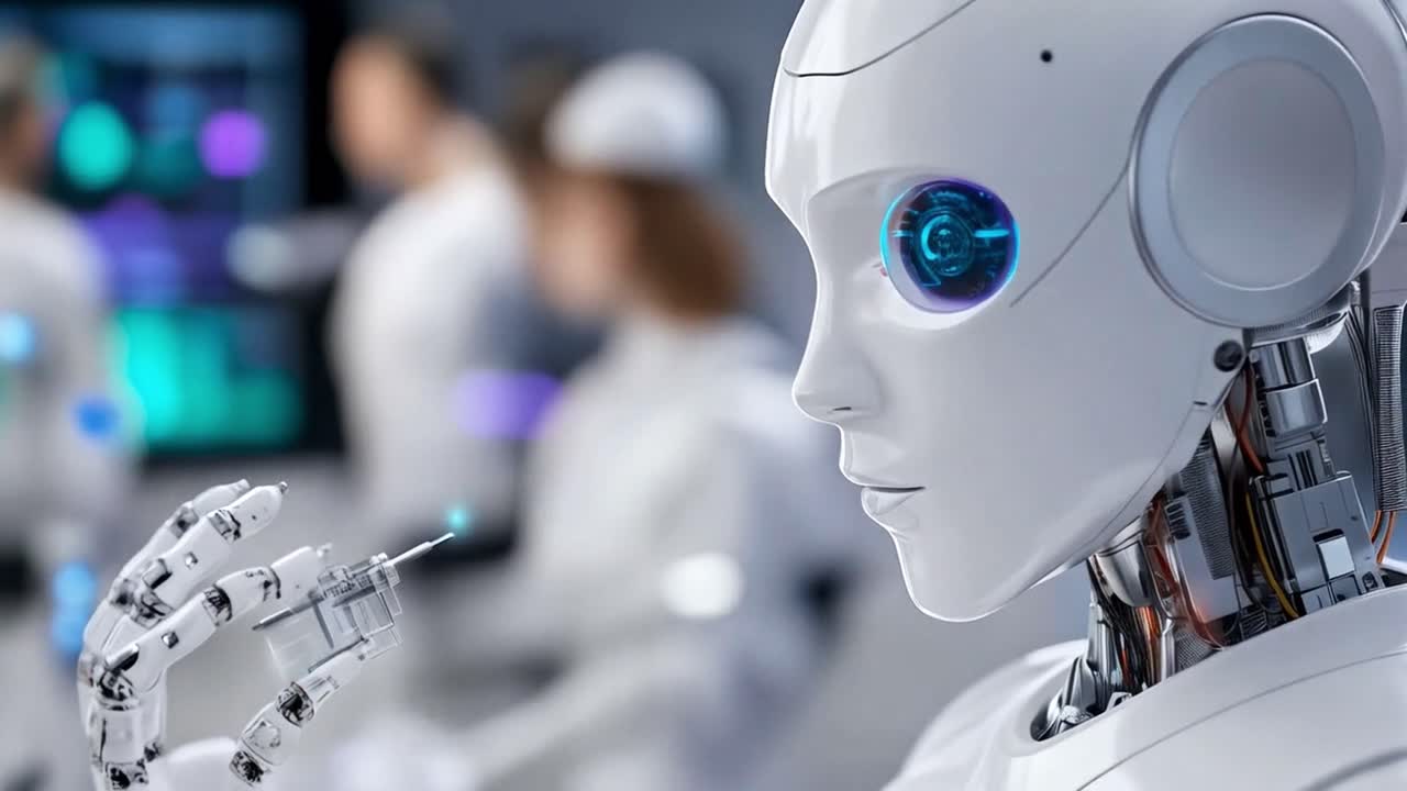 Robot administering medicine in a lab