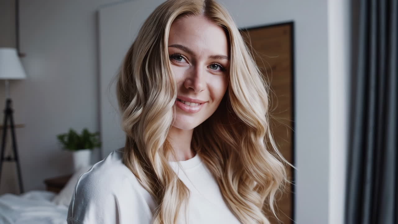 Young Woman Portrait in Bedroom