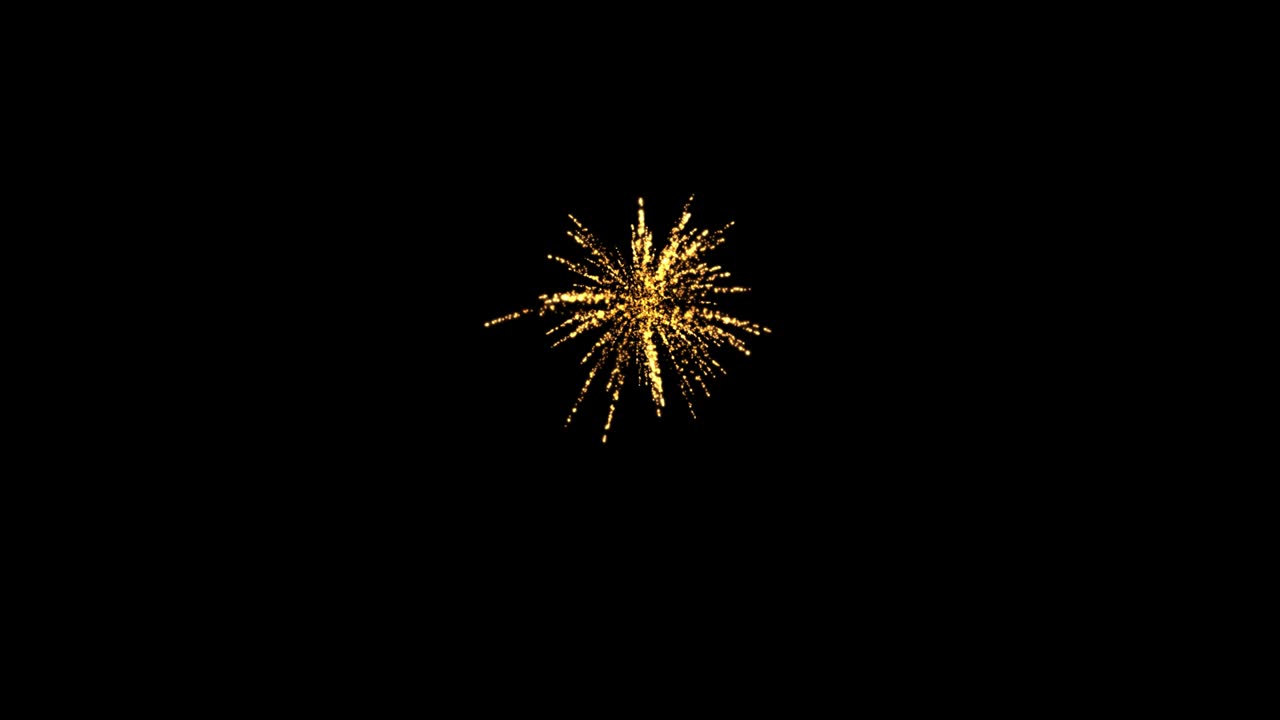fuochi d'artificio con luci scintillanti e stelle, accende un'esplosione su uno sfondo nero