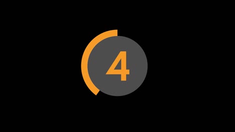 10 to 1 simple design digital countdown timer with orange circle bar on easy-to-use transparent backgroundâ