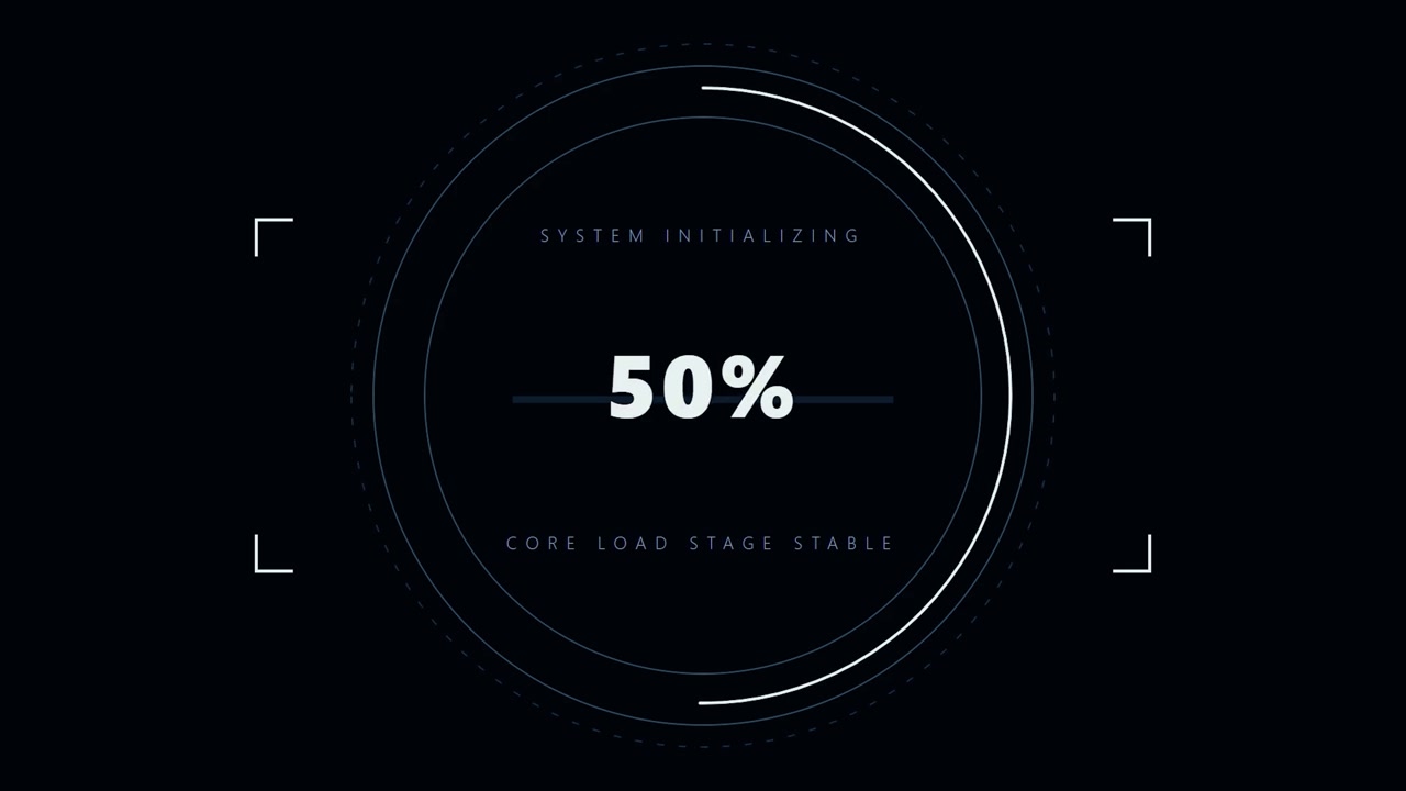 Digital Loading Progress Bar with System Initialization Interface