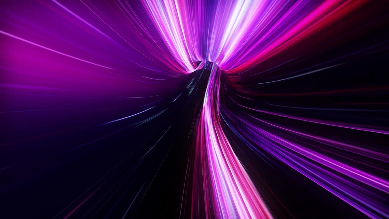 Wormhole through time and space, warp through science fiction. Abstract jump in space in hyperspace. Flying through colorful multicolored data tunnel. Seamless loop, 3d animation in 4K