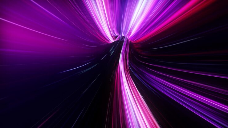 Wormhole through time and space, warp through science fiction. Abstract jump in space in hyperspace. Flying through colorful multicolored data tunnel. Seamless loop, 3d animation in 4K