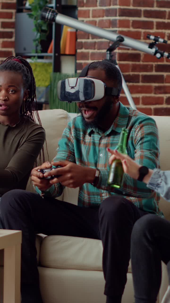 Friends playing video games