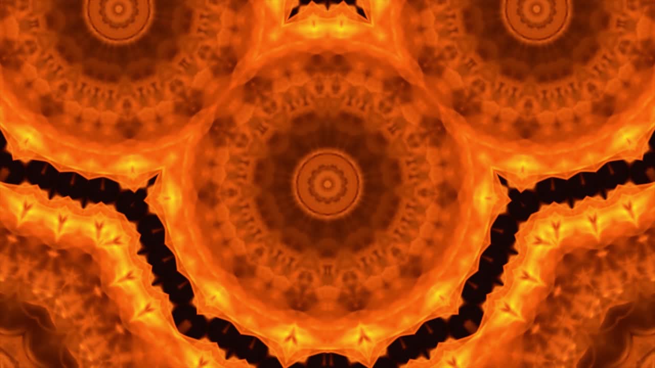 efecto caleidoscópico de la quema del fuego del mandala
