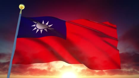 4k highly detailed flag of taiwan loopable