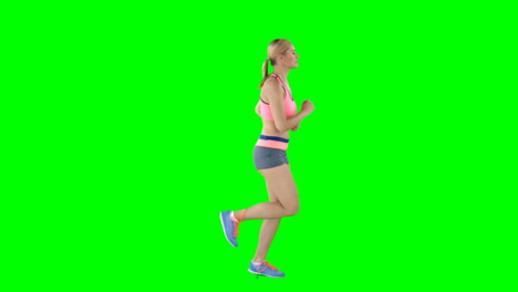 sportswoman is jogging