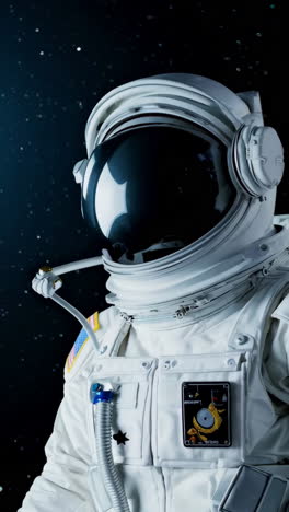 astronaut in space with american flag