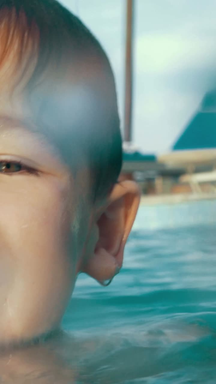 Boy swimming underwater