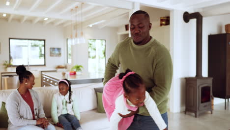 Airplane,-black-family-and-father-playing-child