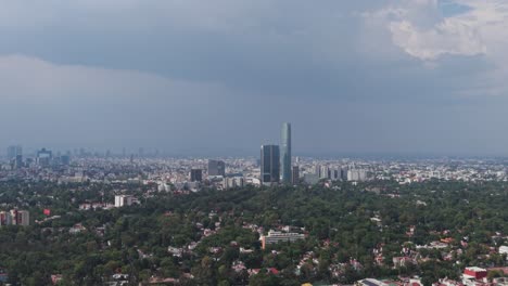 gray cloudy day over cdmx, drone shot