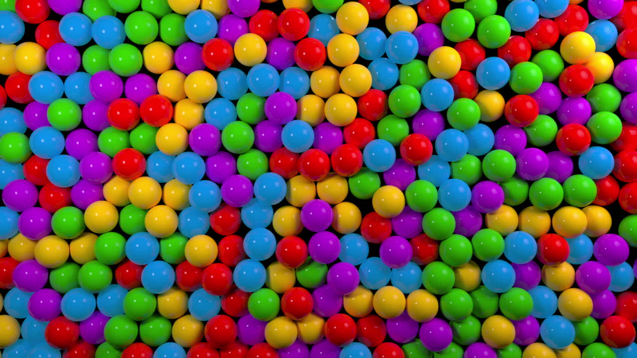 las bolas de colores que caen