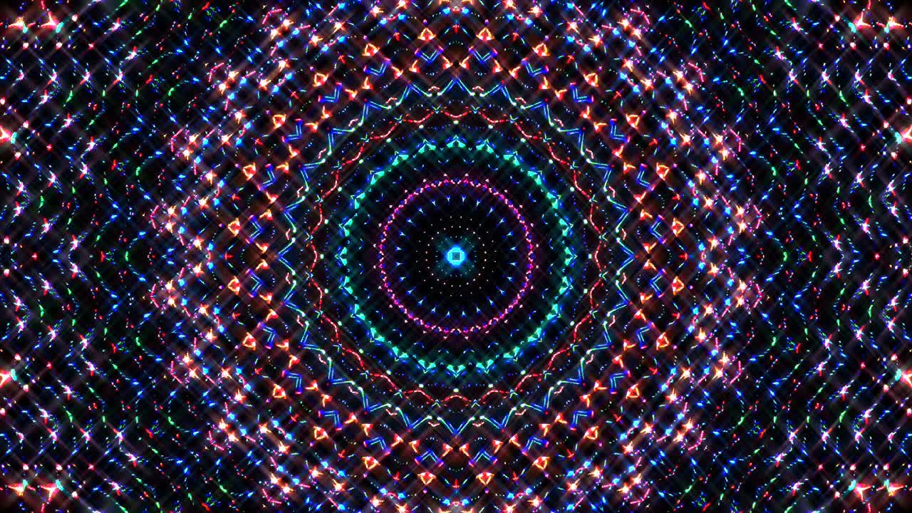 hermoso caleidoscopio abstracto que brilla, una luz radiante que regula los movimientos sutiles