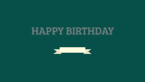 happy birthday with ribbon on green fashion gradient