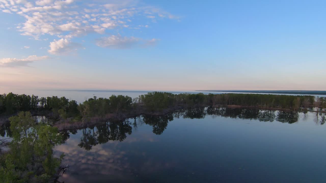 presque isle 4k 비디오 및 일몰