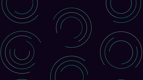 blue circular pattern on black background overlapping circles in continuous formation