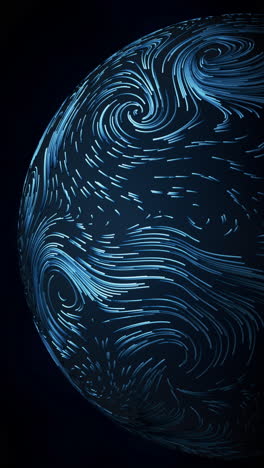 wave pattern with flowing curl lines, 3d rendering.