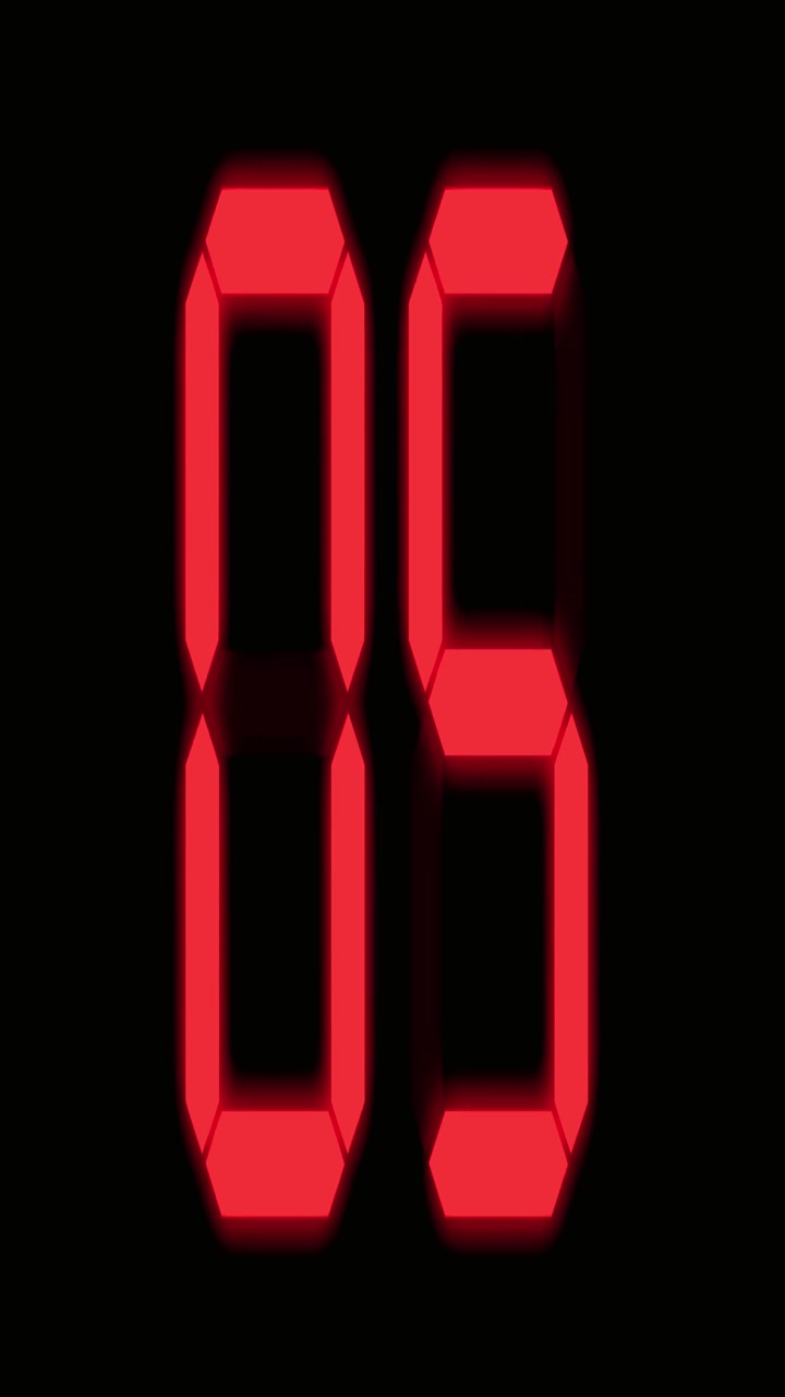 Digital Countdown Timer with Red and White Numbers