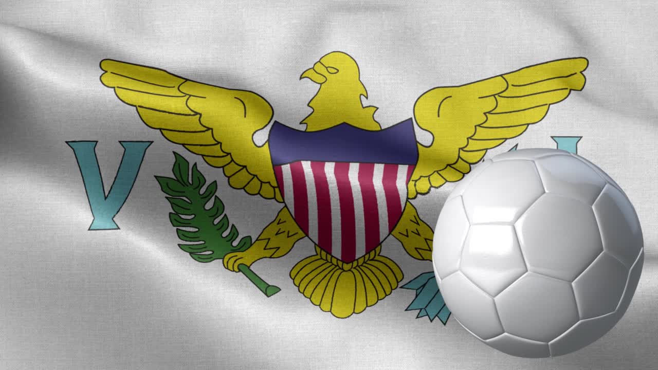 미국 버진 아일랜드의 발과 축구 공 - 미국 버진 섬 발 높은 세부 사항 - 축구 공과 발