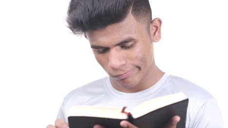 man reading a book