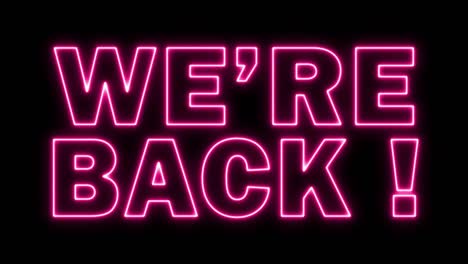 were back neon sign