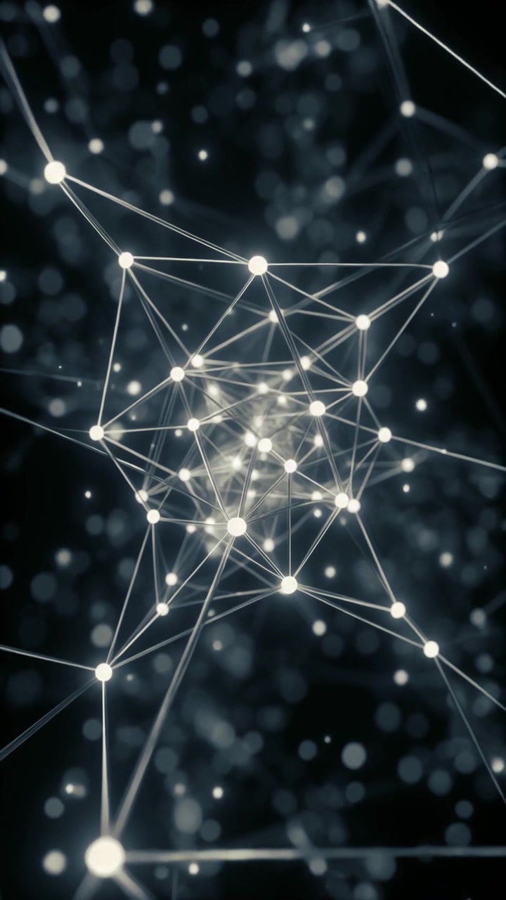 Abstract Digital Network Connection with Glowing Nodes and Lines