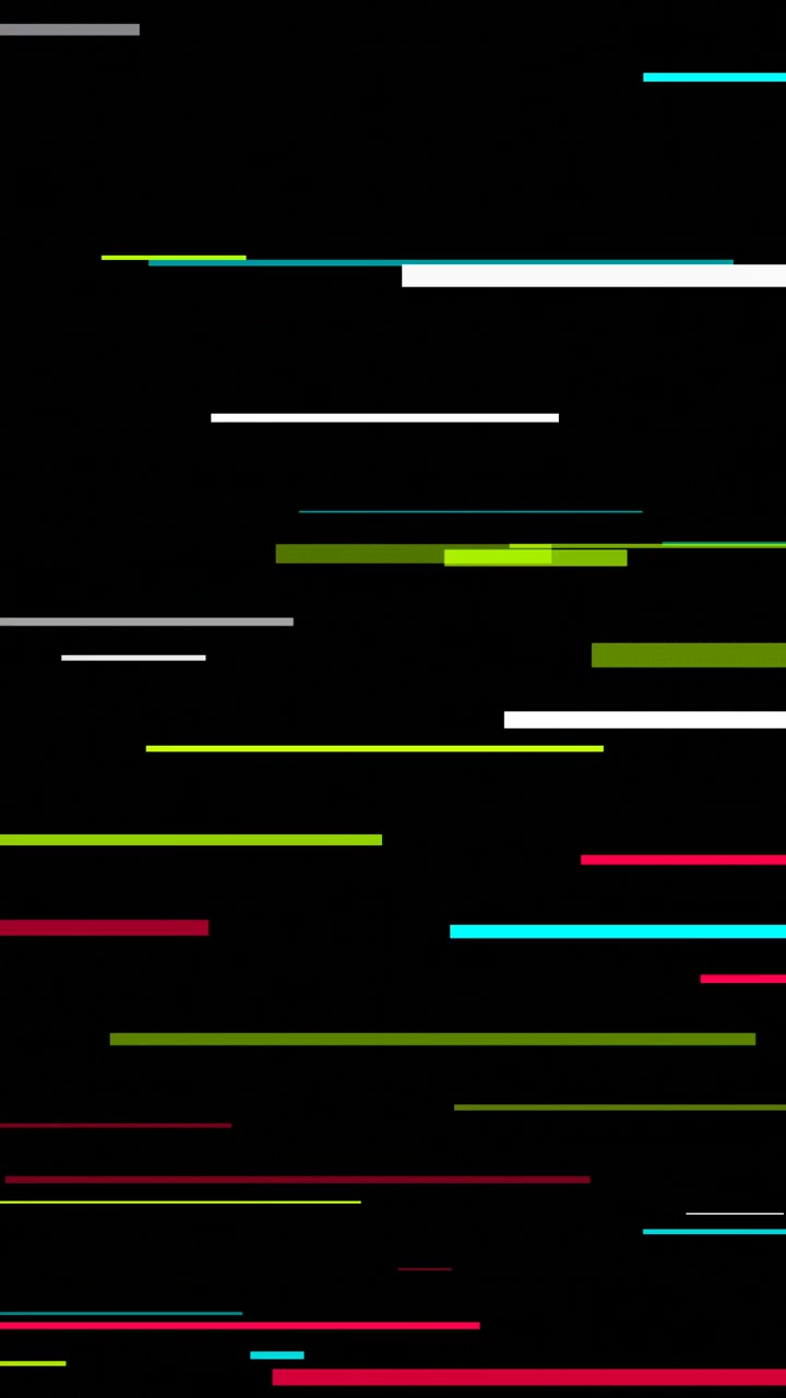 Effetto Glitch Digitale Astratto con Linee Orizzontali Colorate in Movimento