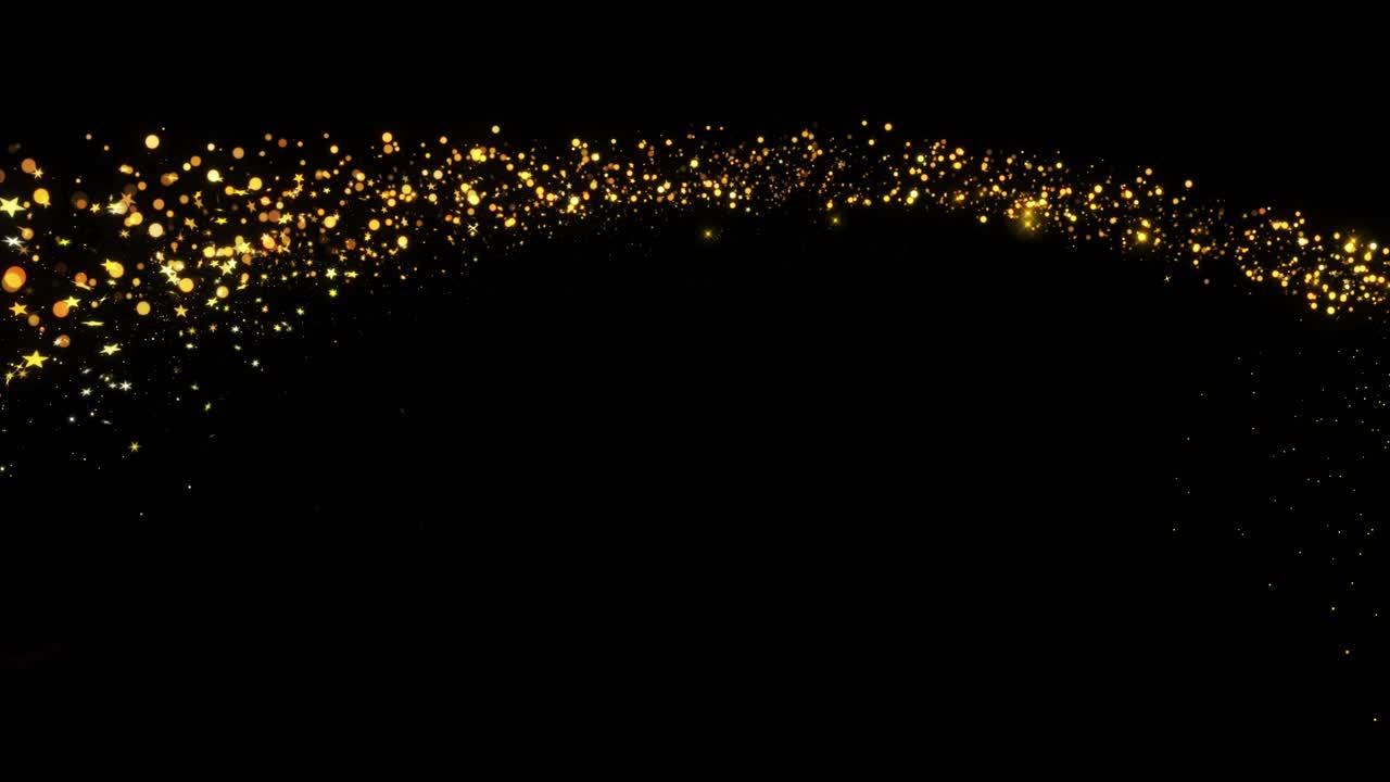 Golden Glitter Particles on Green Screen