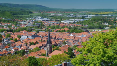 picturesque  view of old german town