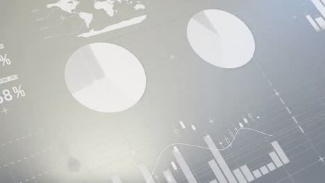 animación del procesamiento de datos financieros sobre un fondo gris