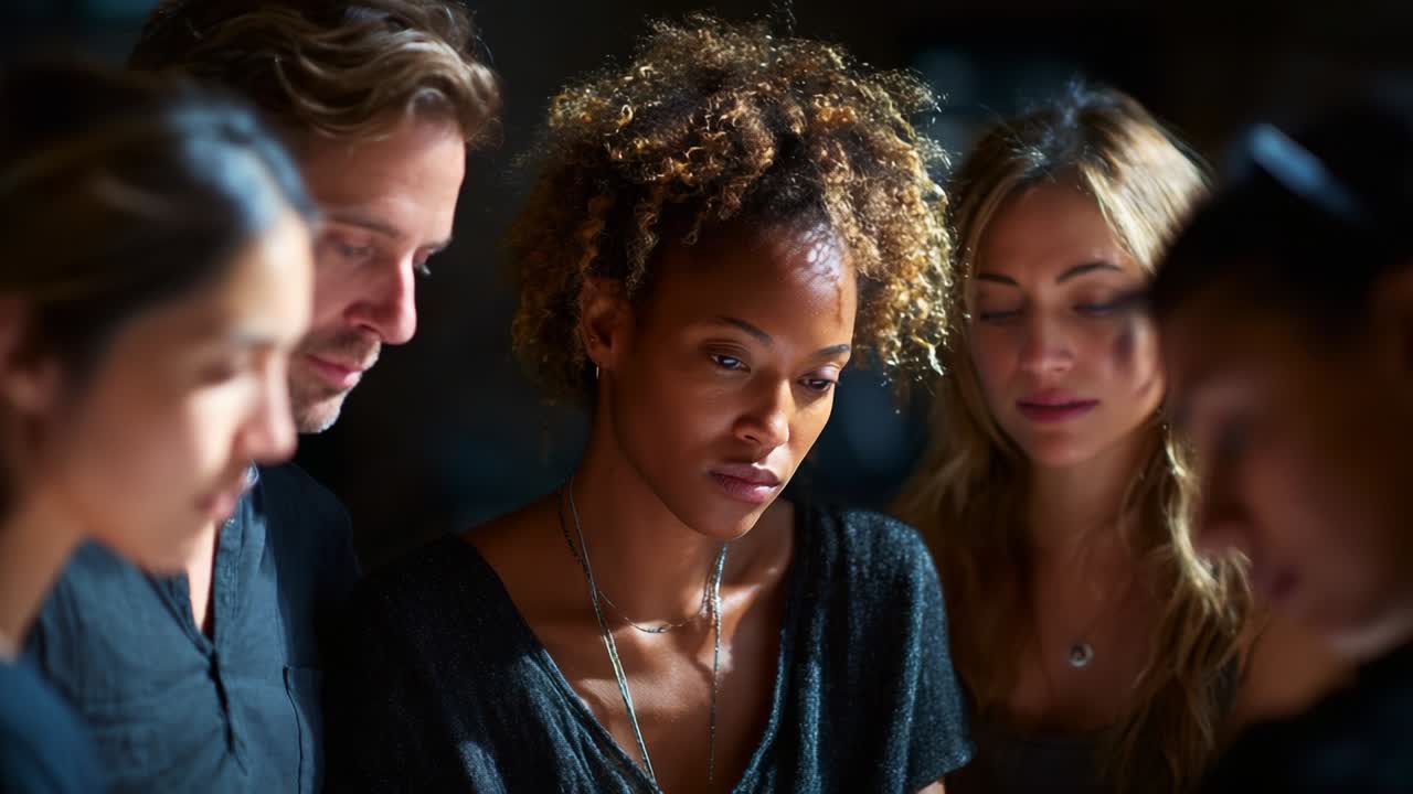 A Diverse Group Engaged in Intense Discussion Highlights Collaboration, Connection, and Insightful Exchange Among Friends Focused on a Shared Exploration of Ideas and Experiences, Illuminated by Soft Lighting