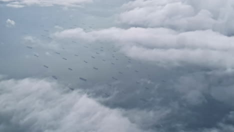 ships lined up over the ocean near malaysia singapore airport, aerial view