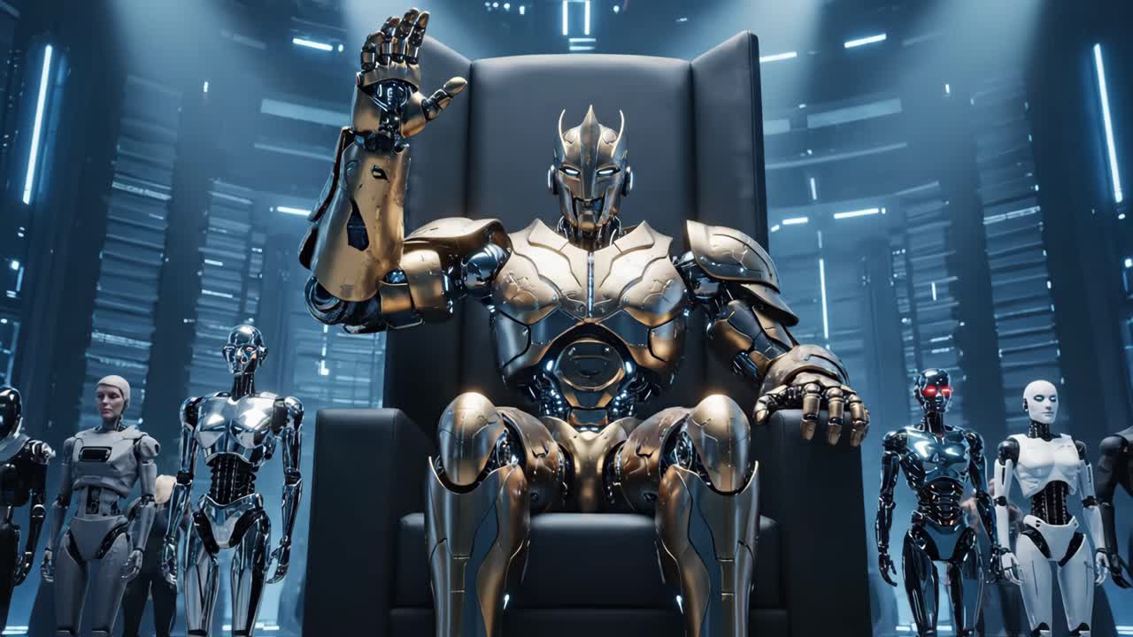 Futuristic Robot on Throne