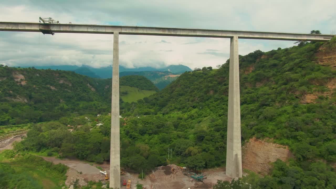 Aerial views of rural infrastructure in Jalisco, featuring Atenquique Bridge