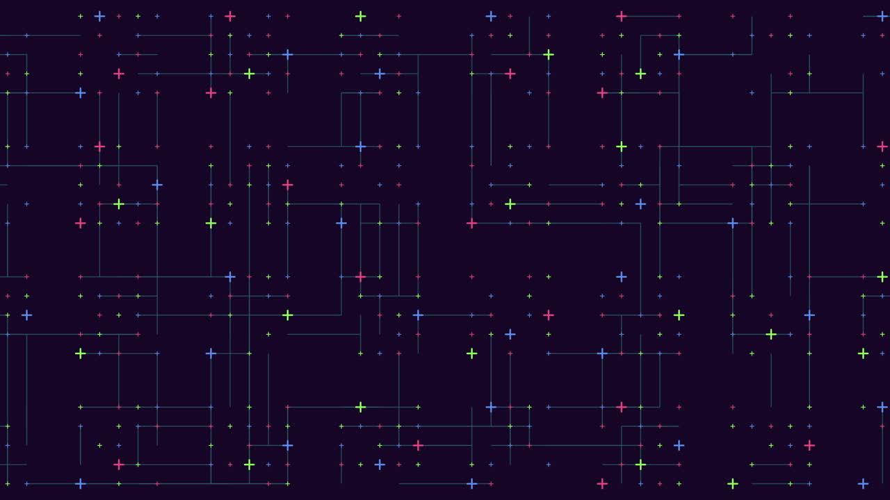 Colorful Dot Grid And Stars On A Dark Canvas