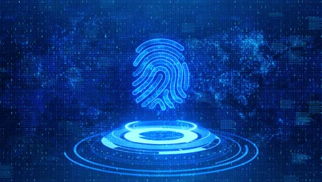 fingerprint printed circuit releasing binary codes microchip concept digital identification