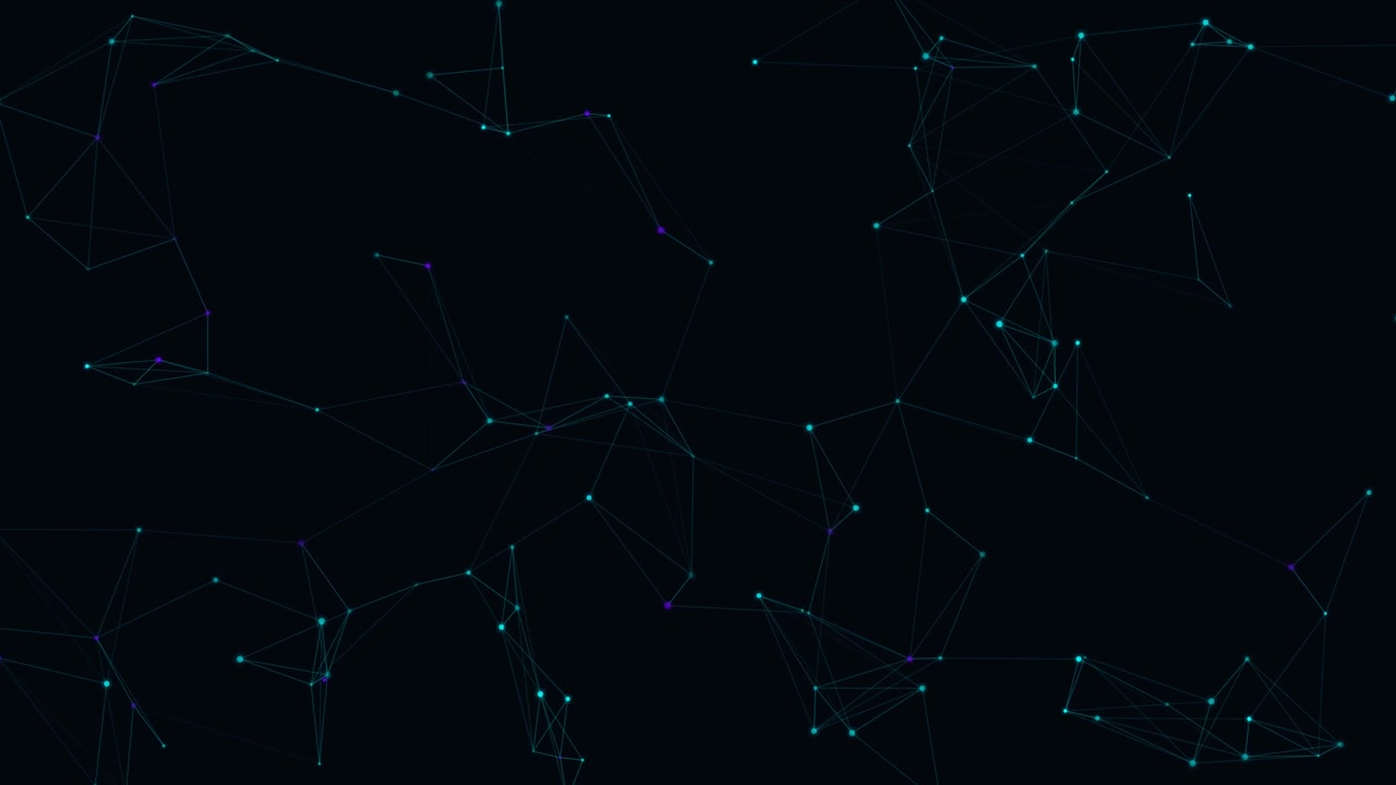Abstract Digital Network Connection Animation with Glowing Particles