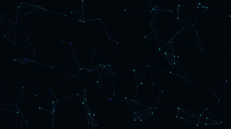 Abstract Digital Network Connection Animation with Glowing Particles