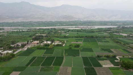 Atemberaubende-Luftaufnahme-Des-üppigen-Ackerlandes-Afghanistans