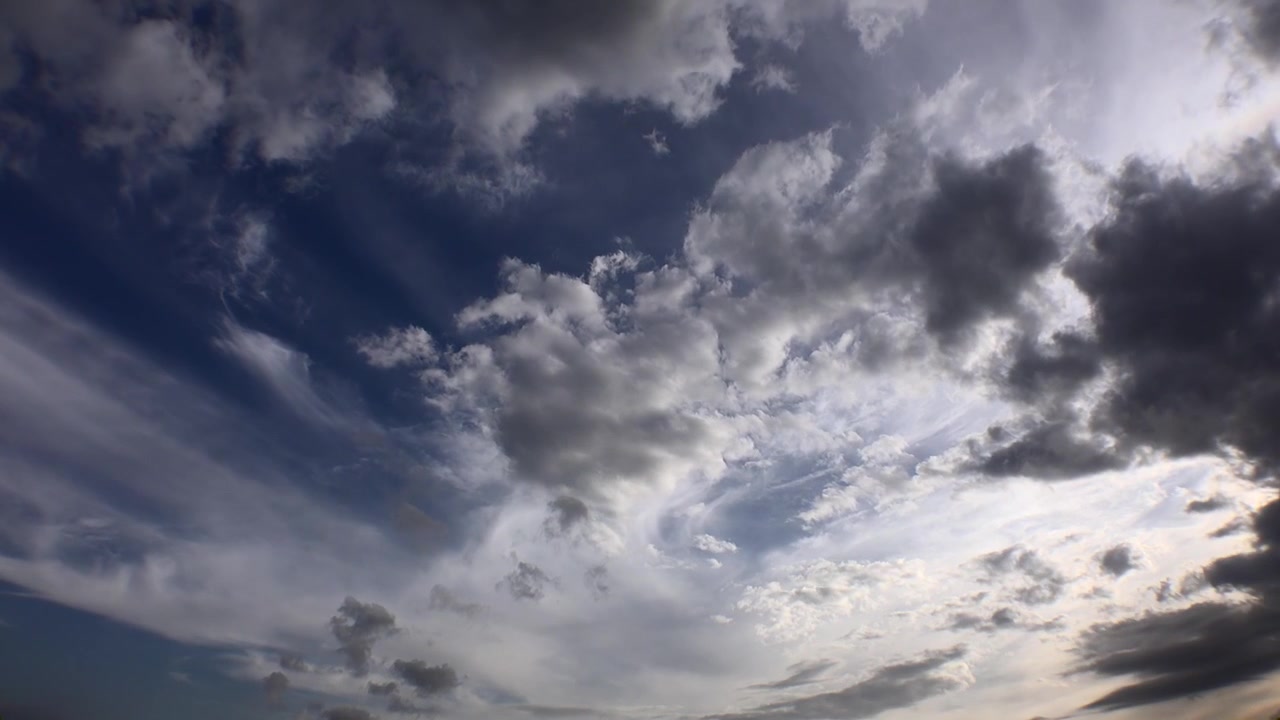 Dramatic Clouds Moving Across a Blue Sky