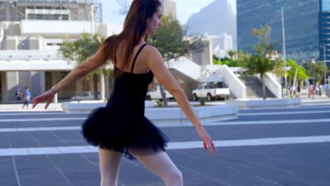 ballet dancer standing in ballet position 4k