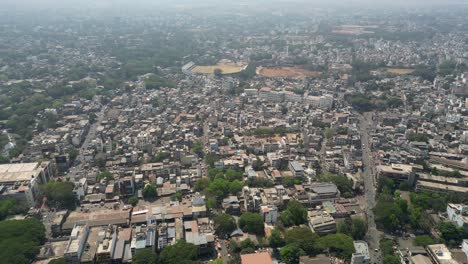 kolhapur city bird eye view in drone shot maharashtra