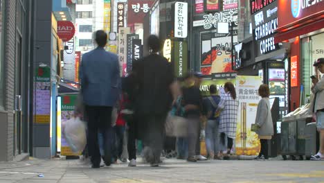 shoppers in seoul time lapse