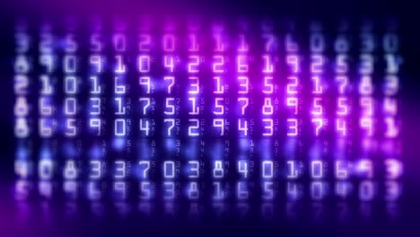 abstract random big data motion digits with blurred gradient background seamless video loop animation